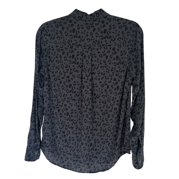RAILS Kate Onyx Cheetah Silk Button Down Animal Print Shirt Women's Size XS - Picture 7 of 9
